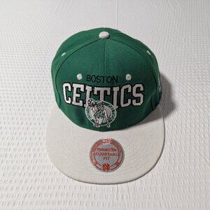 Vintage Boston Celtics Snapback Hat (Mitchell & Ness) Hardwood Classics - Wool